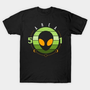 Area 51 Alien Moon Phase T-Shirt